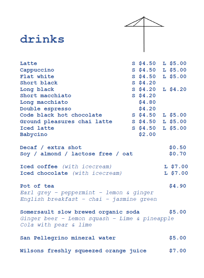 Clothesline Cafe Our Menus Brunch, Lunch, Takeaway and Drinks