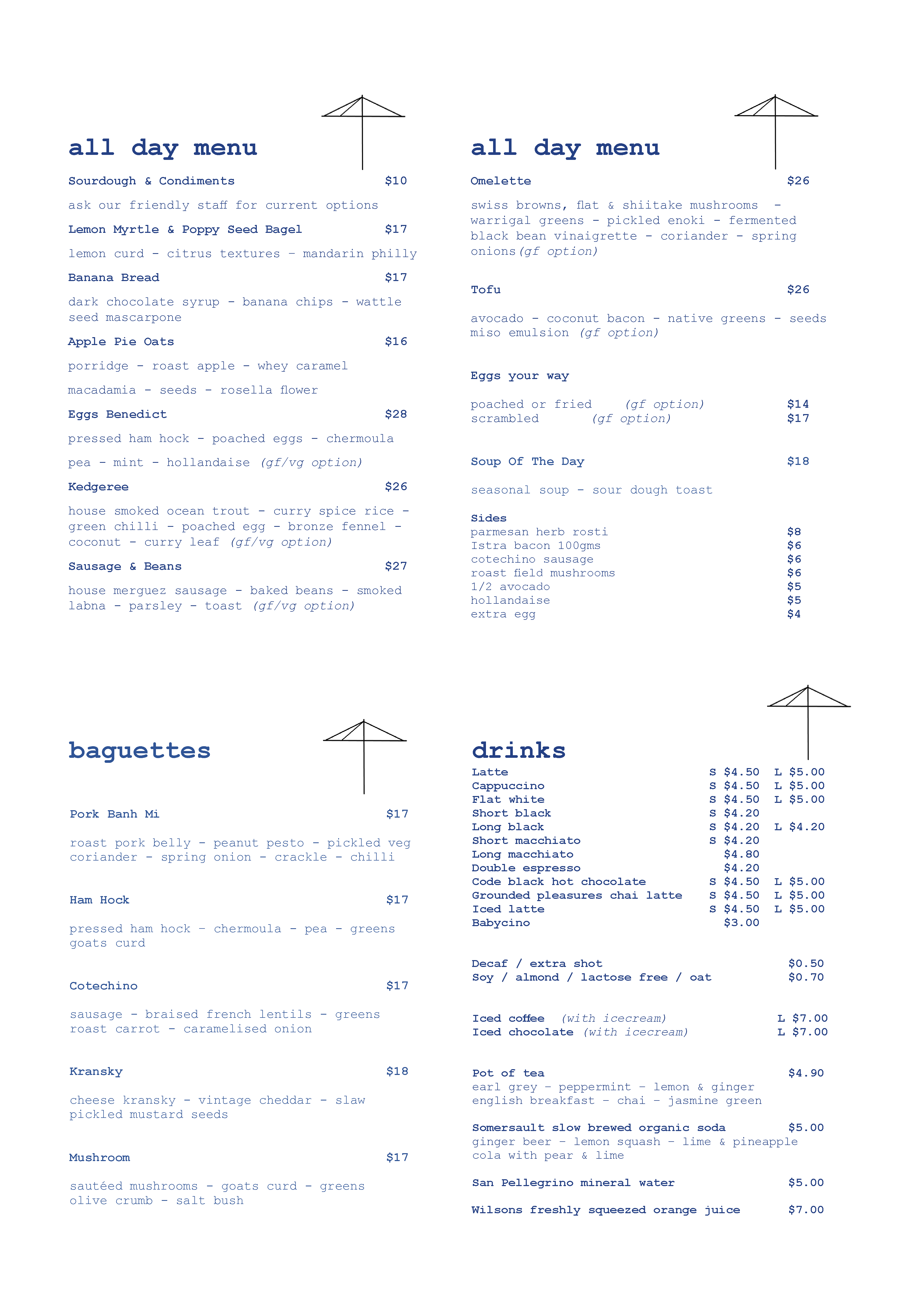 Clothesline Cafe Our Menus Brunch, Lunch, Takeaway and Drinks